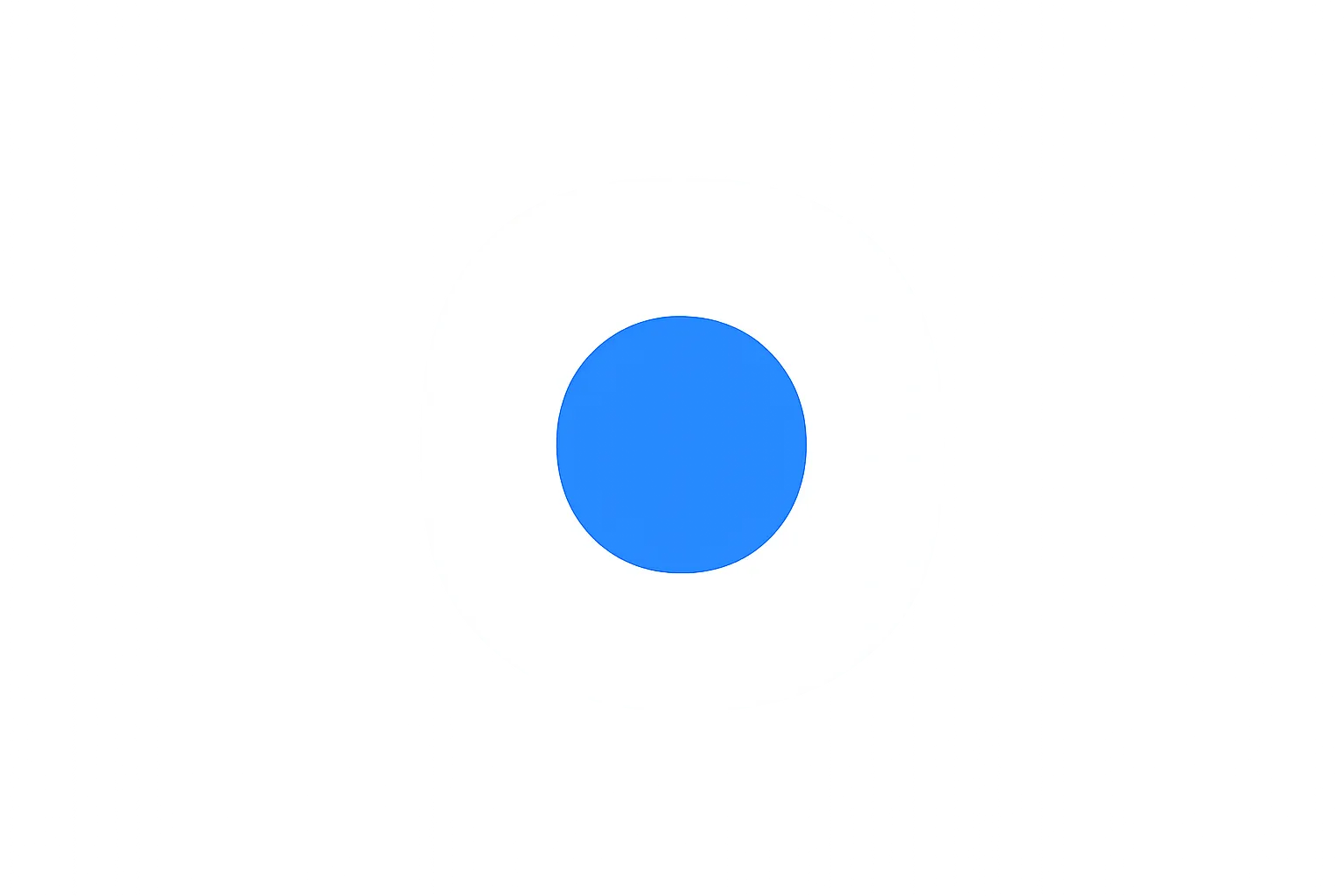 Cove logo — a bright blue dot inside a soft white glow on a grey gradient