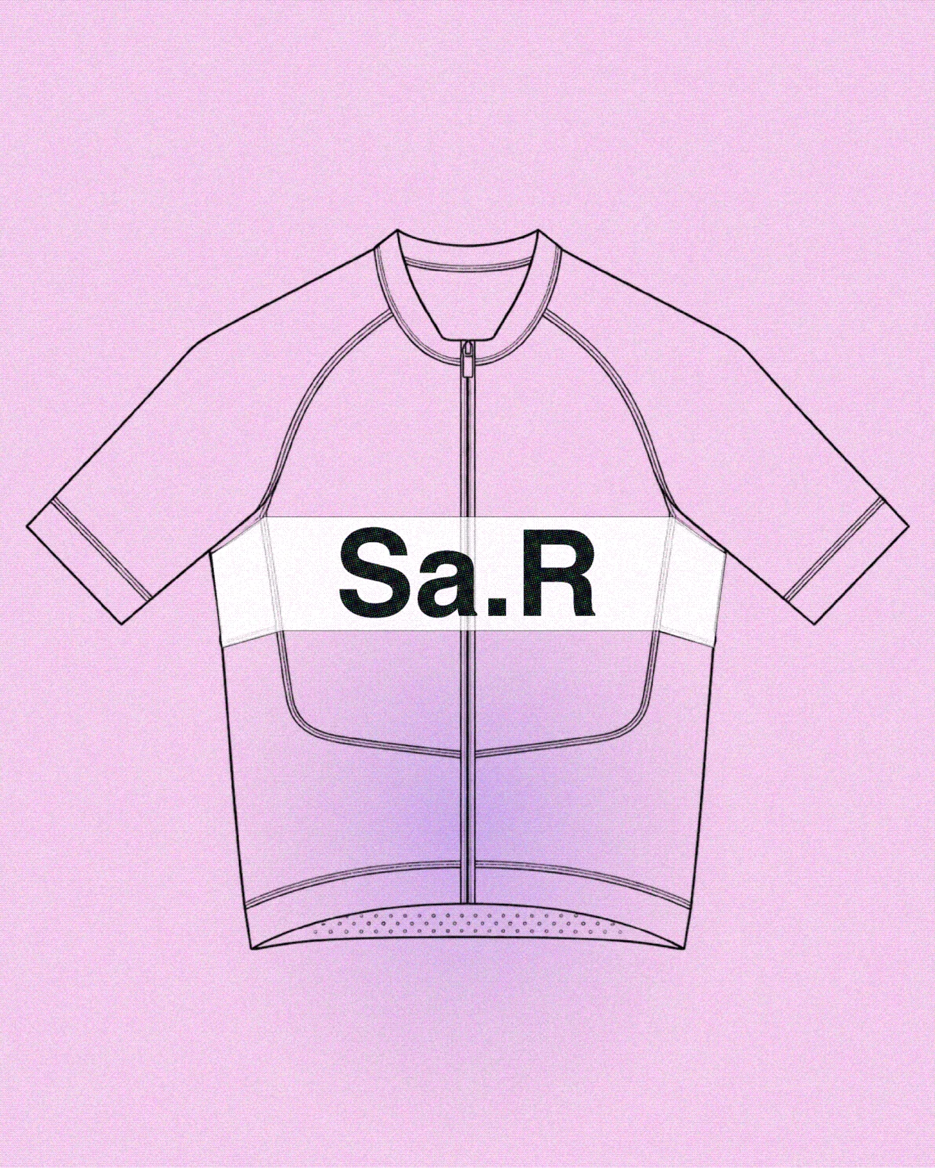 Sporty&Rich — Pink cycling jersey concept with a white chest stripe
